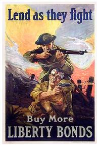 WAR POSTER WW1 BOND LEND AS THEY FIGHT